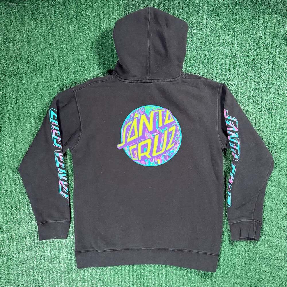 Vintage Santa Cruz Spill Dot Pop Hoodie Black Medium